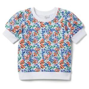 Janie and Jack Floral Puff Sleeves Sweatshirt Size 6-12 Months